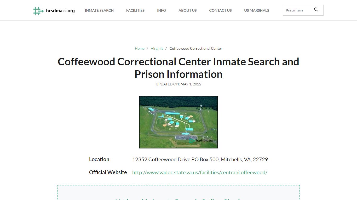 Coffeewood Correctional Center Inmate Search, Visitation ...