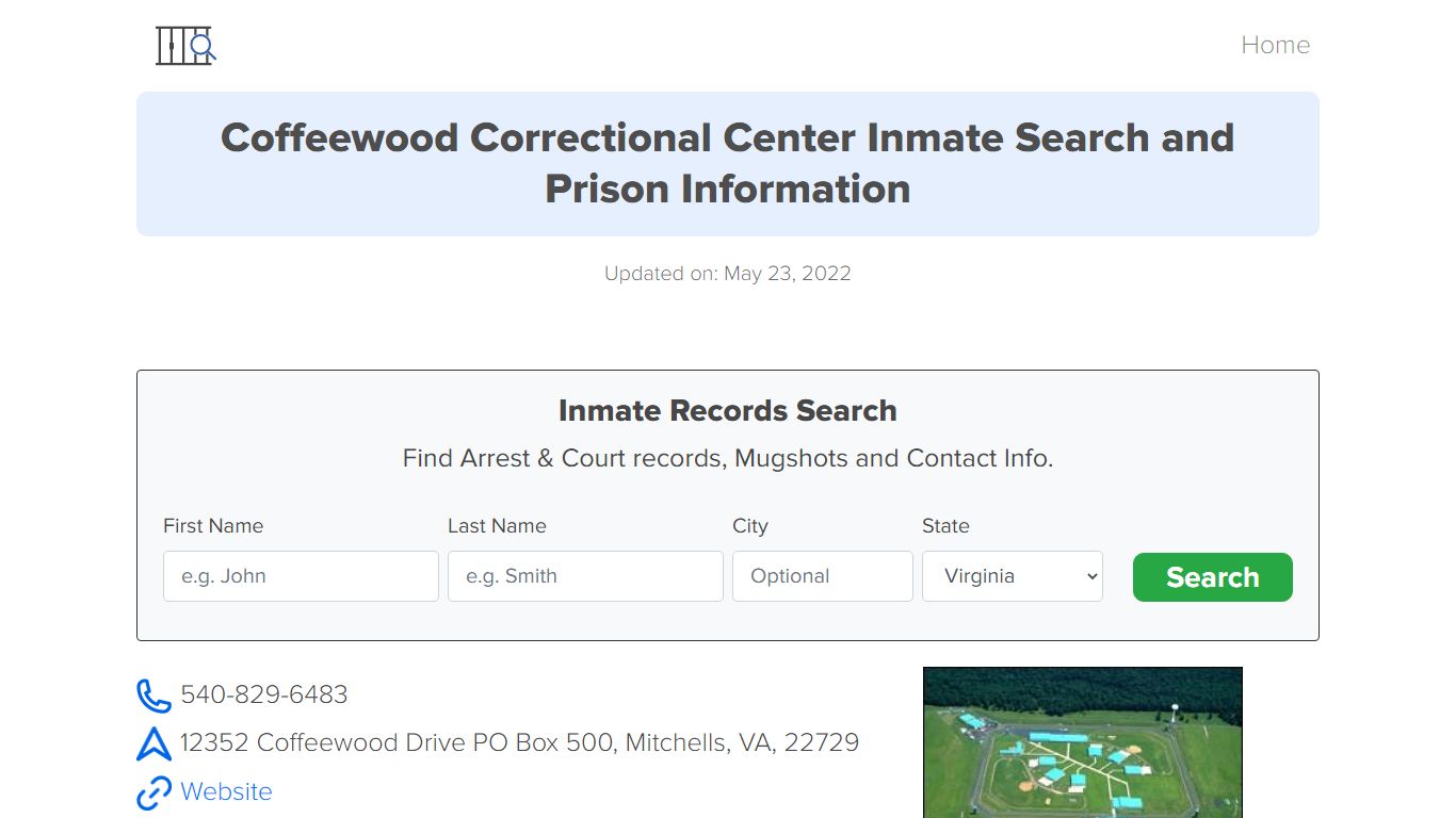 Coffeewood Correctional Center Inmate Search, Visitation ...