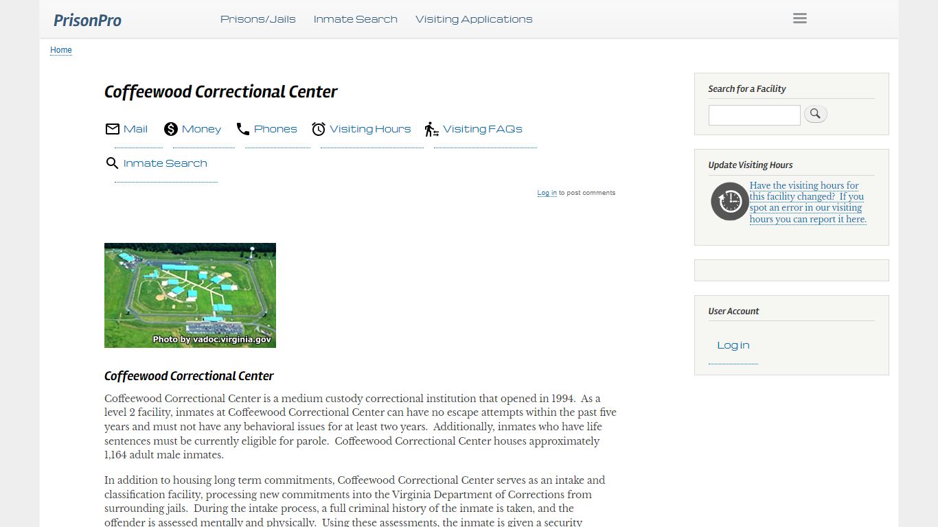 Coffeewood Correctional Center Visiting hours, inmate ...